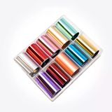 10Lu Tırnak Süsleme Folyosu Parlak Düz Renkler Nail Art Transfer Folyo Wnf-103