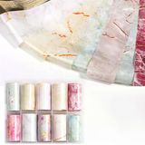 10Lu Tırnak Süsleme Folyosu Renkli Mermer Dizayn Nail Art Transfer Folyo Wnf-03