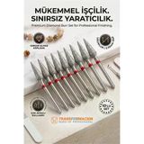 10'Lu Ultra Hassas Elmas Freze Ucu - Kuru Manikür, Tırnak, Hobi, Gravür Seti 266/ 040R 723101