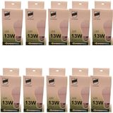 10'lu Uzlight 13W A60 E27 Duy 3000K Sarı Işık LED Ampul - 0,5 W - Altın