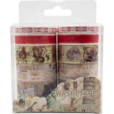 10'lu Vintage Harita Temalı Washi Tape Seti - Retro Dekoratif Maskeleme Bandı Günlük Için