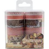 10'lu Vintage Kelebek Desenli Washi Tape Maskeleme Bandı Seti Dekoratif Bant Günlük Süsleme