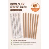 10'lu Wastepresso Ekolojik PLA Pipet 8x240 mm – Kompostlanabilir, Sargılı, Kahve Posalı