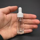 10Ml Beyaz Plastik Kapaklı Şeffaf Cam Damlalıklı Şişe , 10 Cc Saydam Cam Damlalıklı Şişe x 6 Adet