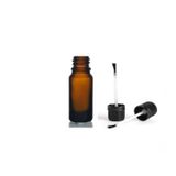 10ML Kahverengi Cam Şişe Fırça Kapaklı, 24 Adet, Ecza Şişesi, Kozmetik Şişe, Yapıştırıcı Şişesi, Yağ Şişesi