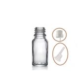 10ML Şeffaf Cam Içten Damlalıklı Şişe Beyaz Kapak, 12 Adet, Damlalıklı Şişe, Damlatmalı Şişe