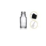 10ML Şeffaf Cam Içten Damlalıklı Şişe Siyah Kapak, 12 Adet, Damlalıklı Şişe, Damlatmalı Şişe