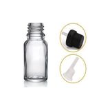 10ML Şeffaf Cam Içten Damlalıklı Şişe Siyah Kapak, 24 Adet, Damlalıklı Şişe, Damlatmalı Şişe