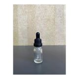 10ml, Şeffaf Cam Şişe, 12 adet, Cam Damlalıklı, Ecza şişesi, Propolis şişesi, Siyah Kapak Siyah Emzik