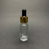 10ML Şeffaf, Cam Şişe, 24 Adet, Cam Damlalıklı, Ecza Şişesi, Propolis Şişesi, Gold Kapak Siyah Emzik