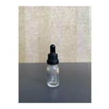 10ML, Şeffaf Cam Şişe, 24 Adet, Cam Damlalıklı, Ecza Şişesi, Propolis Şişesi, Siyah Kapak Siyah Emzik