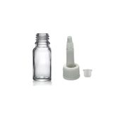 10ML Şeffaf Cam Şişe Getamisin Kapak, 24 Adet, Plastik Üstten Damlalıklı Şişe, Damlatmalı Şişe, Damlatıcı Şişe