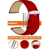 10mm-12mm-14mm-16mm-18mm-20mm-22mm-24mm-26mm saatlerle uyumlu klasik model deri saat kordonu kayışı al11db-kırmızı - 12 mm