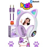 10numara A+ Bass Kedili Kulaklık Bt Fm Radyo Sd Kart Aux Giriş Rgb Işıklı Kedili Kablosuz Kulaklık Aux Hediye