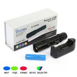 10W 2000 Lümen 4 Renkli Güçlü Led El Feneri Yüksek Performans Aydınlatma Wt-605