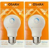 10W (75W) 6500K Beyaz Işık E27 Duylu Dim Edilebilir LED Ampul, 2 Adet - 0,5 W - Altın