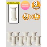 10x12 Cm Mobilya Kanepe Koltuk Baza Yükseltme Yükseltici Civatalı Destek Ayağı Ayakları - 8li