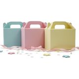 10X14 cm Karışık Renk El Geçme Hediye Kutusu (3'lü Set) - Çok Renkli