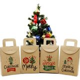 10X15 Noel ve Yılbaşı Temalı Kraft Hediye Kutusu Seti (4 Adet) – 10X15 Cm, Çift Taraflı Bask