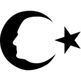 10x7 cm Ay Yıldız Atatürk Silüet Araba Laptop Duvar Folyo Sticker