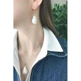 11 - 12,5 Mm Barok Doğal İnci Küpe Kolye İkili Set