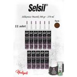11 Adet Kahverengi Selsil Silikonize Mastik 500 Gr. ve Rosie - Şeffaf