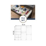 11 Adet Modüler Banyo Makyaj Takı Düzenleyici - Masaüstü Organizer - Mutfak Çekmece İçi Düzenleyici