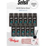 11 Adet Selsil Buzdolabı Beyazı Akrilik Sprey Boya 400 Ml, Rosıe Oda Kokusu - Şeffaf