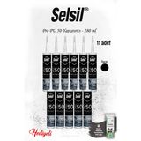 11 Adet Siyah Selsil Pro Pu 50 Mastik, Rosıe - yok