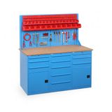 11 Çekmeceli Dolaplı Takım Asma Panolu Çalışma Tezgahı -1850 Mm