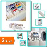 11 Gözlü Akordiyon Çekmece Düzenleyici + Ayakkabı Yıkama Filesi Kapak Bağlamalı - 2Li Set G0x5s1