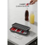 11 Hazneli Yapışmaz Bas Parmak Buzluk/Pratik Çubuk Buz Kalıbı Buzluk/Kokteyl Sunum Buz Kalıbı 2'li