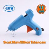 11 mm 40W Sıcak Ince Mum Silikon Tabancası 190°C Hızlı Isınan Güçlü Yapıştırıcı Tabanca Ergonomik - Mavi