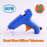 11 mm 60W Sıcak Ince Mum Silikon Tabancası 190°C Hızlı Isınan Güçlü Yapıştırıcı Tabanca Ergonomik - Mavi
