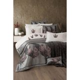 11 Parça Battaniyeli Çeyiz Seti - Tafta Yatak Örtüsü & Nevresimli Çeyiz Takımı-Peludo-Pudra - 240 x 260 cm