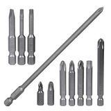 11 PARÇA Klytek Bits Uç Seti Vidalama Uçları Düz Yıldız Torx 50 mm