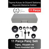 11 Parça Panç Seti Ağaç Kesme Testere Matkap Ucu Takımı Alçıpan Tavan Kartonpiyer Alyan Anahtar - diğer - Altın