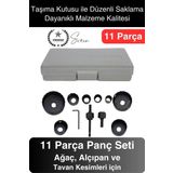 11 Parça Panç Seti Ağaç Kesme Testere Matkap Ucu Takımı Alçıpan Tavan Kartonpiyer Alyan Anahtar