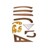 11 Parça Terzi Modelist Tekstil Stilist Mdf-Plastik Cetvel Riga Gönye Kurve Geoderek Üçgen Takım Set - 0