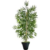 110 cm 4 gövdeli yapay bambu agacı siyah plastik saksı svm.1421