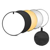110 cm / 43 Inç Fotoğrafçılık Işık Reflektör 5-in-1 (Yarı Saydam, Gümüş, Altın, Beyaz, Siyah) Taşıma Çantası ile Stüdyo Açık Fotoğrafçılık için Katlanabilir Çok Disk MAYIO