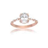 1,10 CT Oval 0,12 CT Pırlanta(Signity)Taşlı Kadın İhtişamı 925 Gümüş Ayar Evlilik Teklifi Yüzüğü