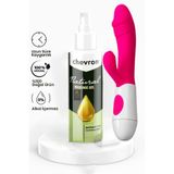 110 ML Doğal Su Bazlı Extra Kayganlaştırıcı Jel + 19,5 cm 10 farklı Titreşim Mod Tavşan Vibratör CV984508T9845V858