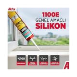 1100E Genel Amaçlı Silikon Elastik Yapıştırıcı, Banyo Mutfak Cam Montaj ve Izolasyon Için (Beyaz) - standart