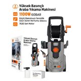 1100W 60 Bar Basınçlı Araç Yıkama Makinesi 8 Metre Hortumlu Oto Motosiklet Bahçe Havuz Yıkama Pompası