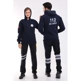 112 Acil Sağlık Unisex Kapşonlu Hırka - Lacivert - M
