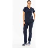 112 Giyim Likra Yarasa Kol Doktor Hemşire Forması Alt Üst Takım Füme Gri (LYRS1006) - Lacivert - XL