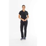 112 Giyim Likra Yarasa Kol Doktor Hemşire Forması Alt Üst Takım Füme Gri (LYRS1006) - Siyah - 2XL