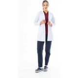 112 Giyim Spor Yaka Orta Boy Kadın Doktor Önlüğü Alpaka Kumaş Beyaz (BKO006)