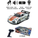 1:12 Ölçek Uzaktan Kumandalı Şarjlı Drift Arabası - Büyük Boy Işıklı ve Sesli Yarış Arabası